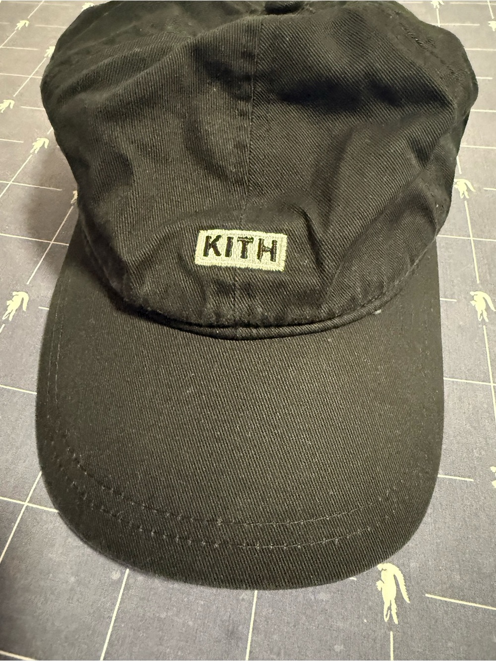 Kith Black Cotton 6-Panel Logo Cap
